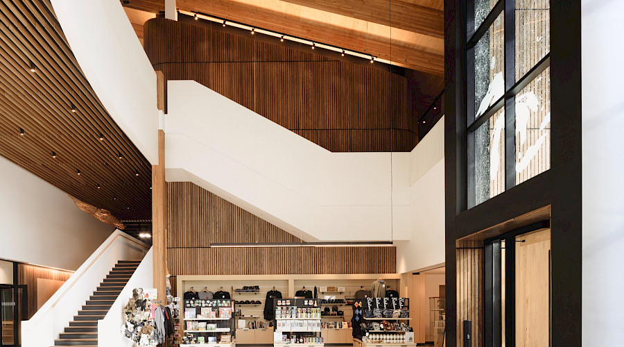 Interior image of the foyer at the Canadian Canoe Museum built by Chandos Construction Toronto