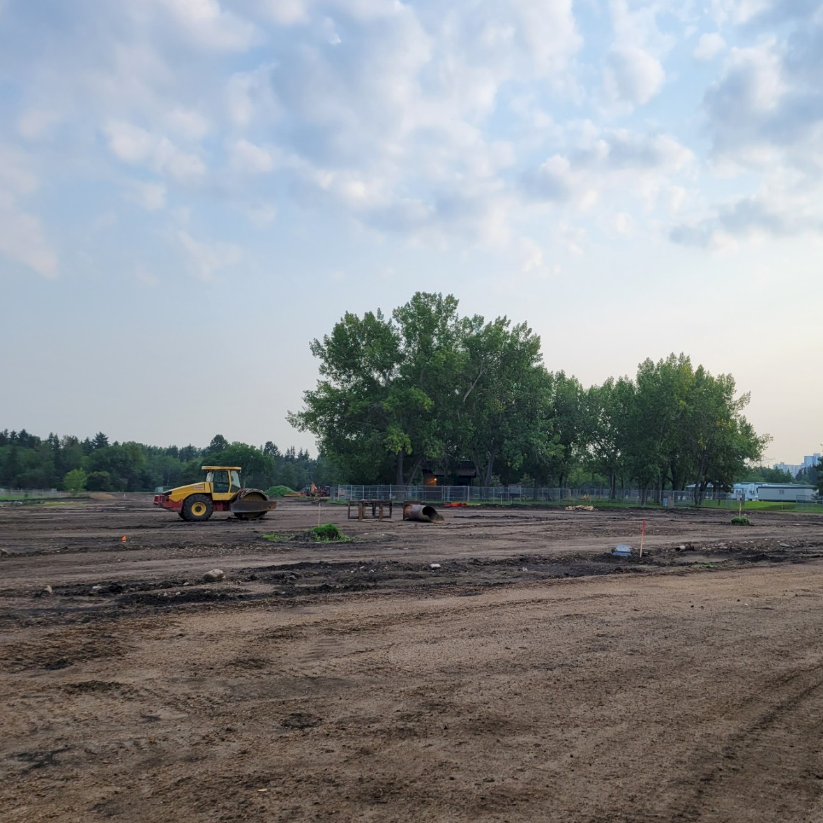 Image of ongoing construction at Hawrelak Park performed by Chandos Construction