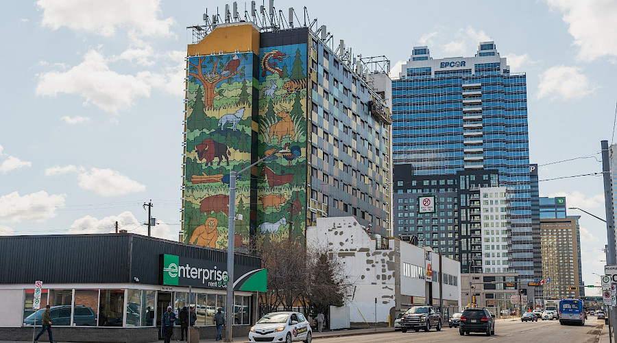 Exterior shot of The SunRise in downtown Edmonton, which will be built by Chandos Construction Edmonton